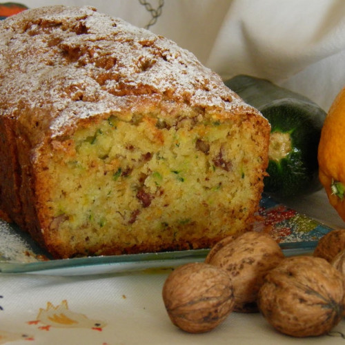 Bolo de Courgette e Noz com Aroma de Laranja
